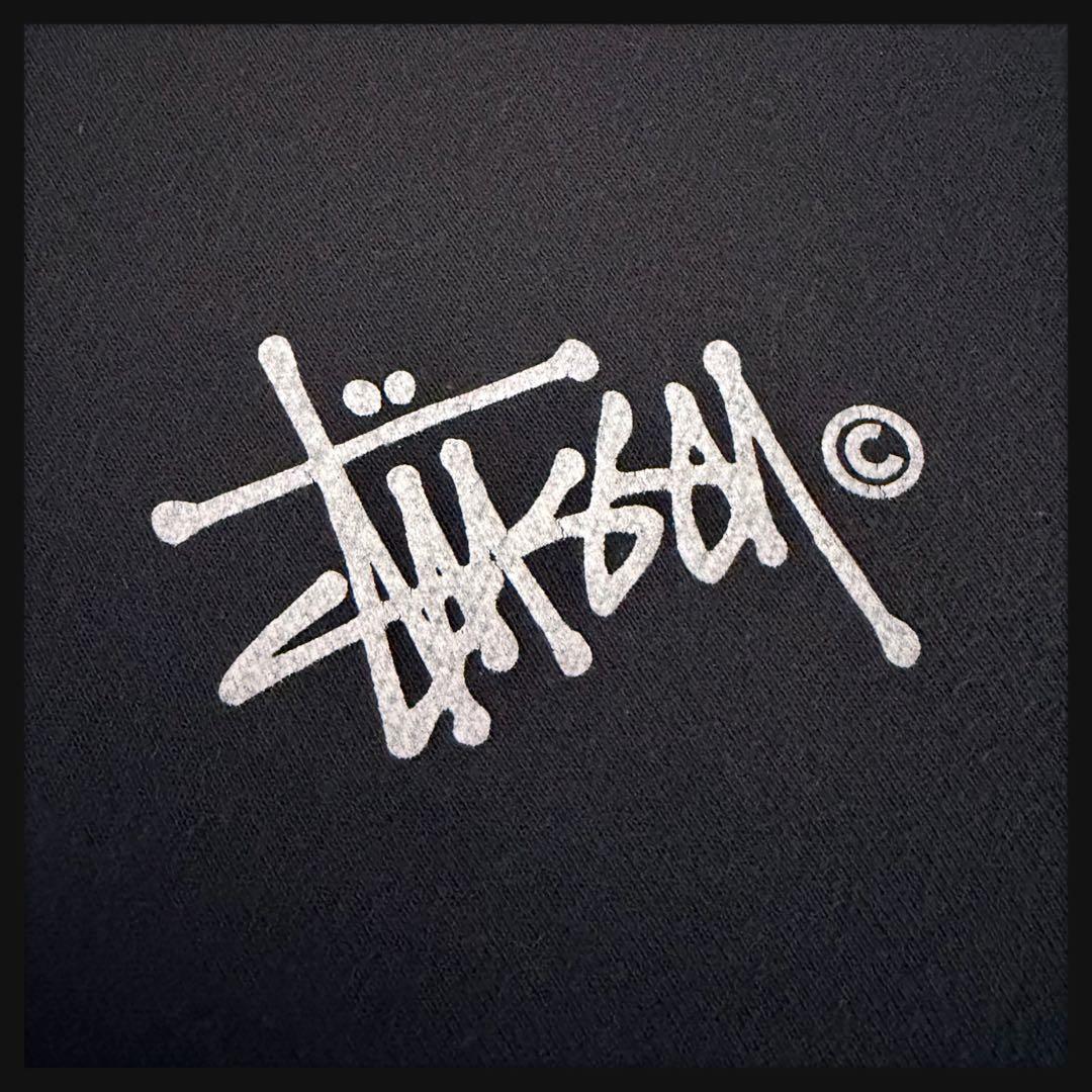 【即完売モデル】ステューシー バックロゴ パーカー バイカラー ブラック グレー