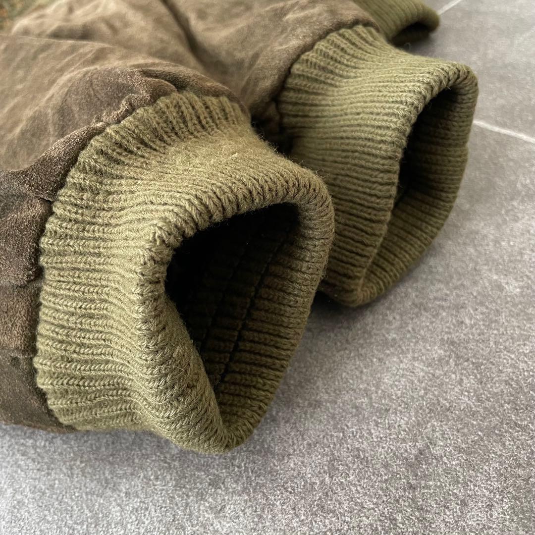 -90s euro 本革 スウェードレザージャケット ニット地切替