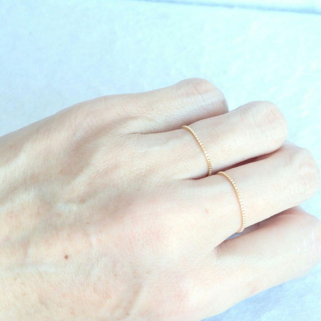 hana ★.★　k18リング　チェーンリング　ベネチアンチェーン