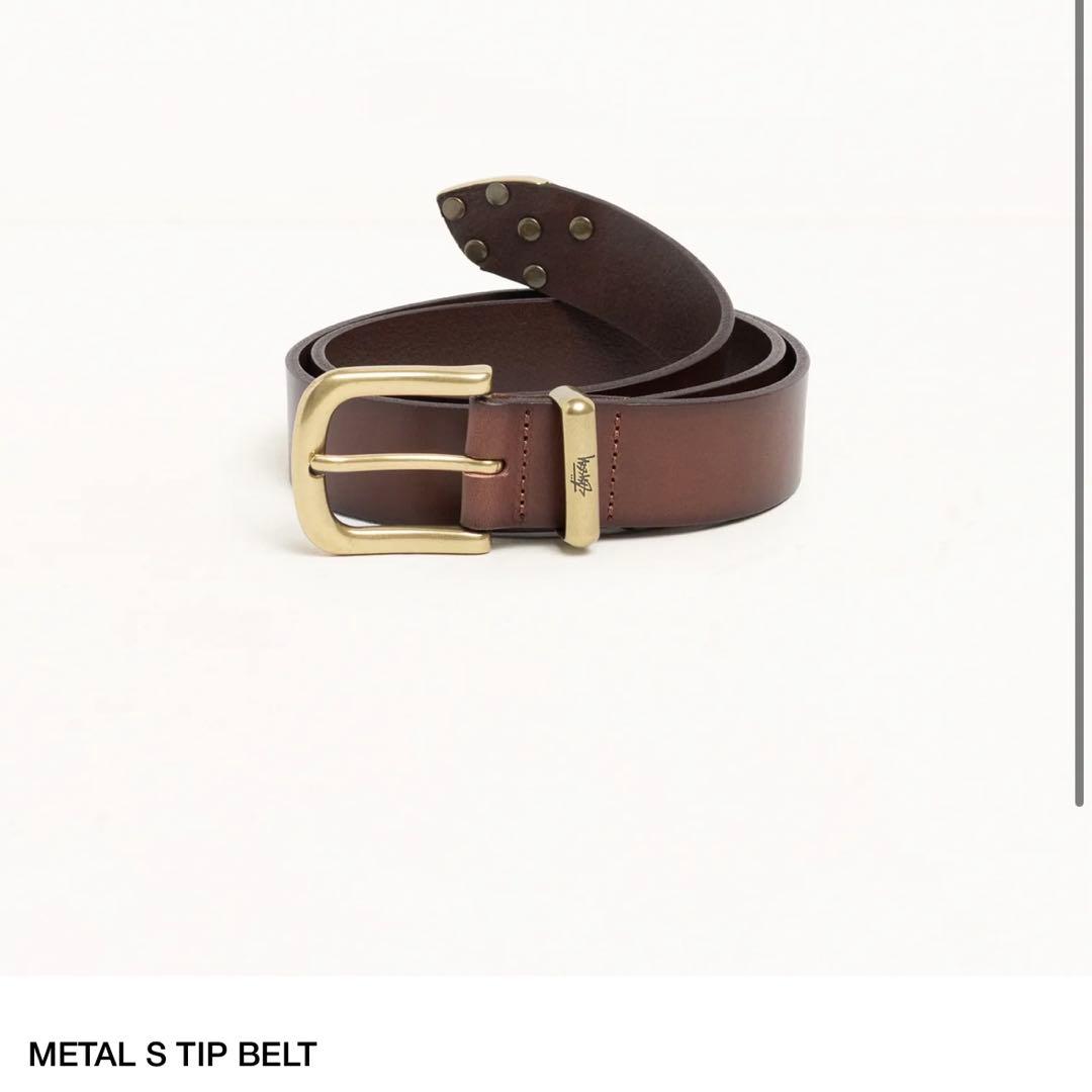 STUSSY L S TIP BELT ブラウン S/M