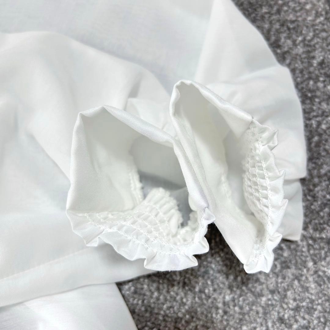 美品 セルフォード リボンブラウス フレア Aライン 白