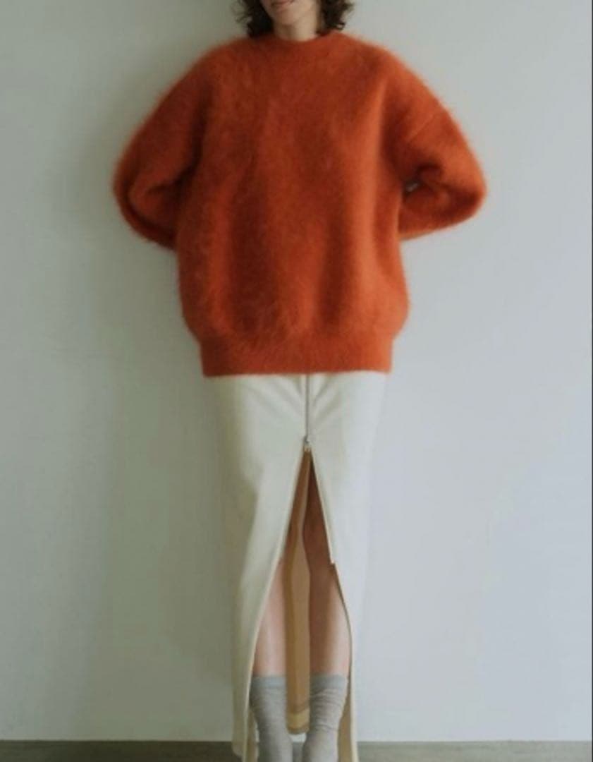 CLANE オレンジ アンゴラニットセーター