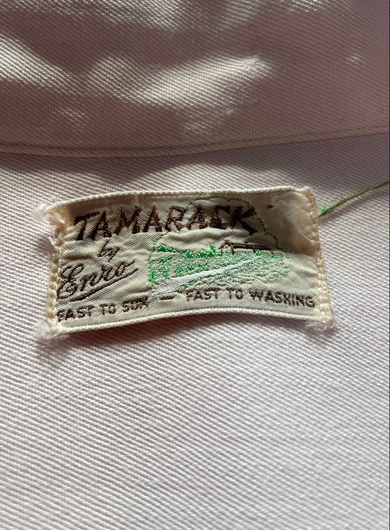 50's Tamarack ベイビーピンク レーヨンシャツ