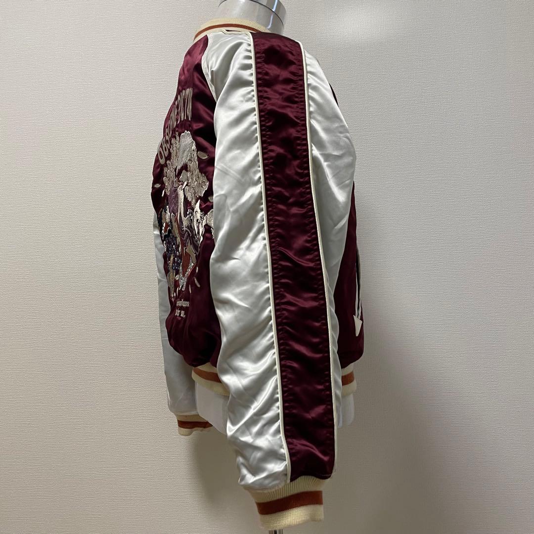 爆裂爛漫娘　スカジャン　リバーシブル　ベロア　別珍　龍蛇スカル×春画　総刺繍　L