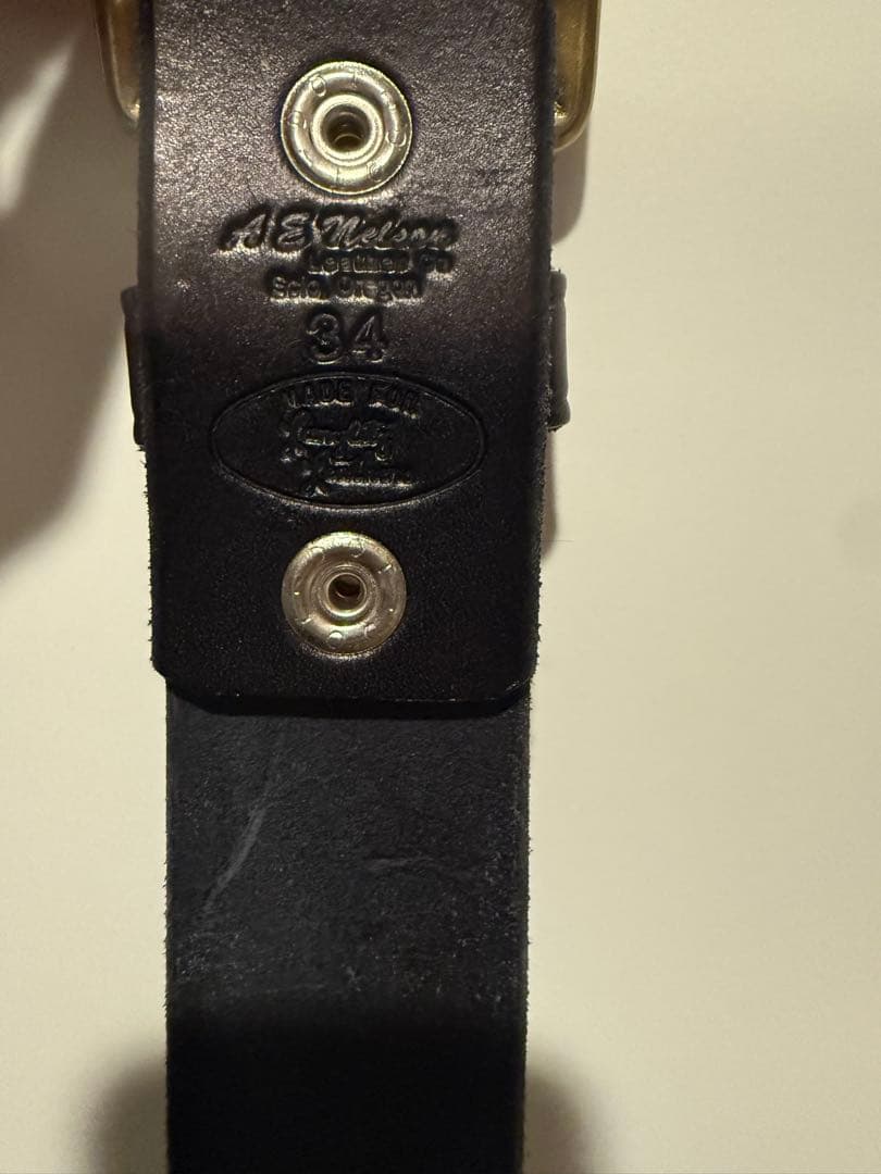 ラングリッツレザー　ベルト サイズ34 ブラック