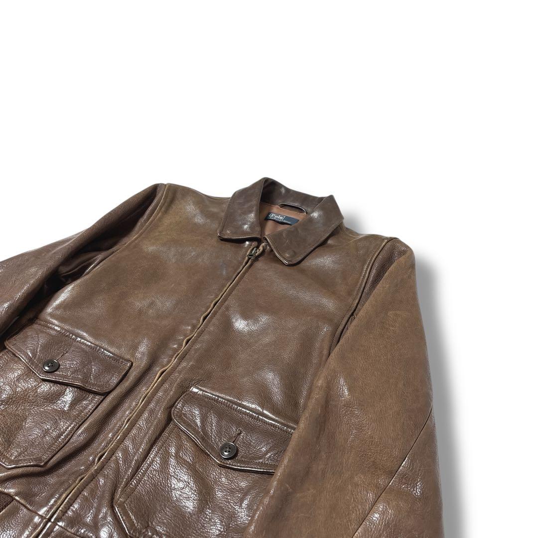 マ*ゆ様 90s ラルフローレン　a2 フライトジャケット　ブラウン　雰囲気抜群