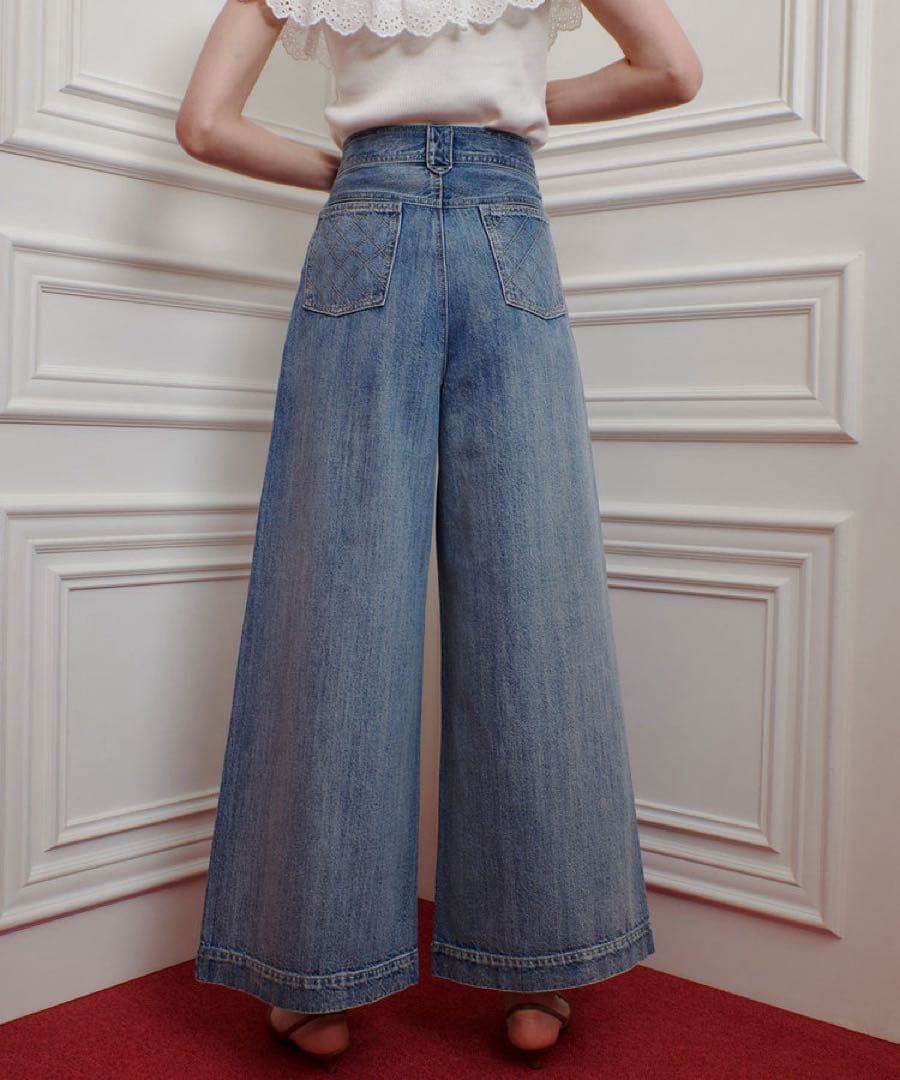 美品【LOULOU WILLOUGHBY】デニムバギーパンツ02 25年モデル