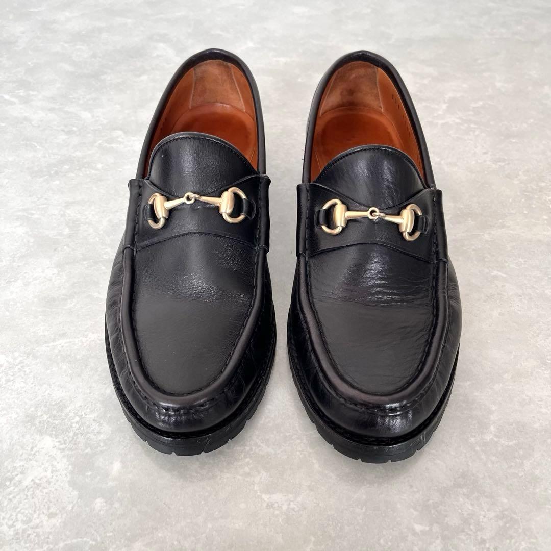 美品✨GUCCI グッチ ラグソール ホースビット ローファー 黒　22.5㎝