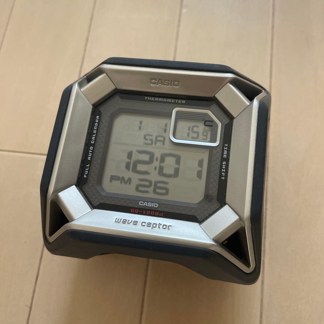 【美品】CASIO wave cepter GQ-1000J 置時計 温度計付き
