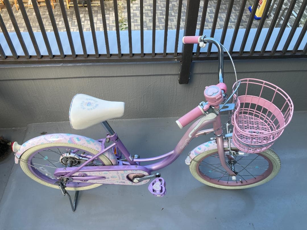 HR☆　子供用自転車　アサヒサイクルのメゾピアノ 紫色とピンク 18インチ