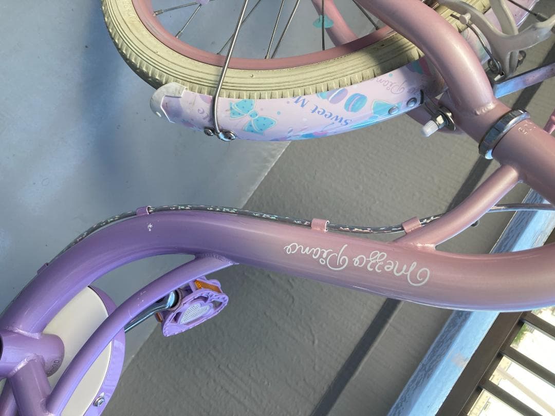 HR☆　子供用自転車　アサヒサイクルのメゾピアノ 紫色とピンク 18インチ