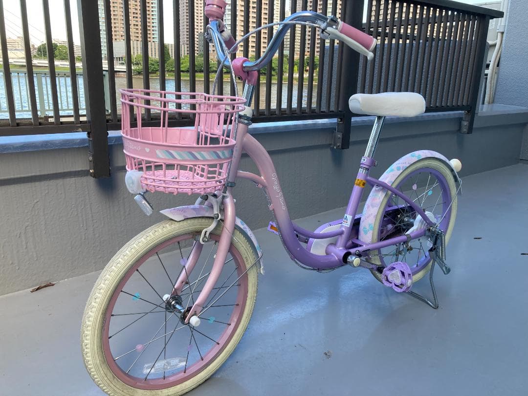 HR☆　子供用自転車　アサヒサイクルのメゾピアノ 紫色とピンク 18インチ