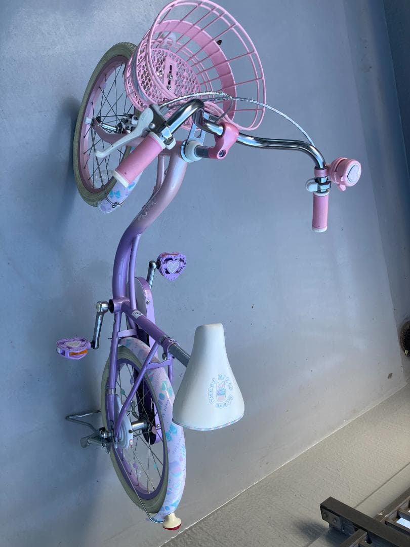 HR☆　子供用自転車　アサヒサイクルのメゾピアノ 紫色とピンク 18インチ