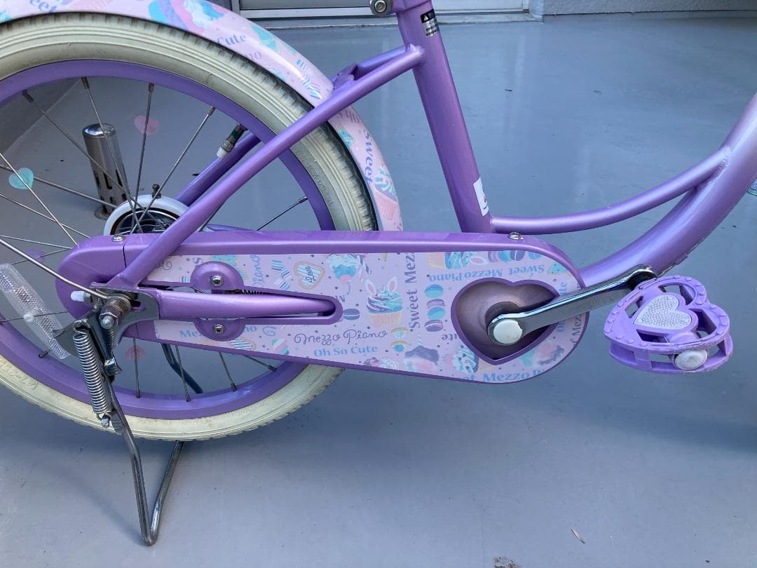 HR☆　子供用自転車　アサヒサイクルのメゾピアノ 紫色とピンク 18インチ