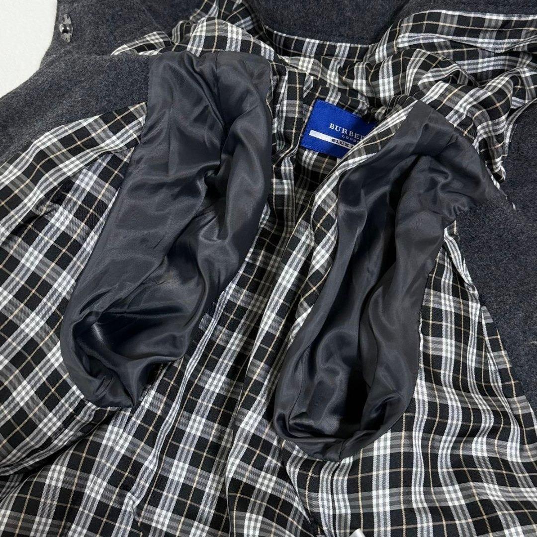 美品☆バーバリーブルーレーベル ダッフルコート チャコールグレー ノバチェック