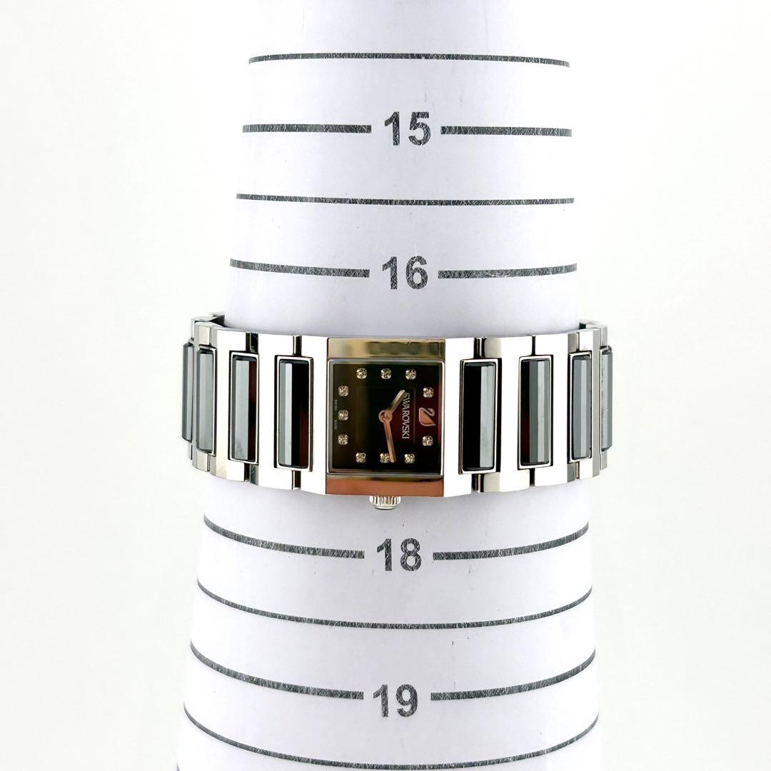 【美品】スワロフスキー　クォーツ　腕時計　シルバー　1047348