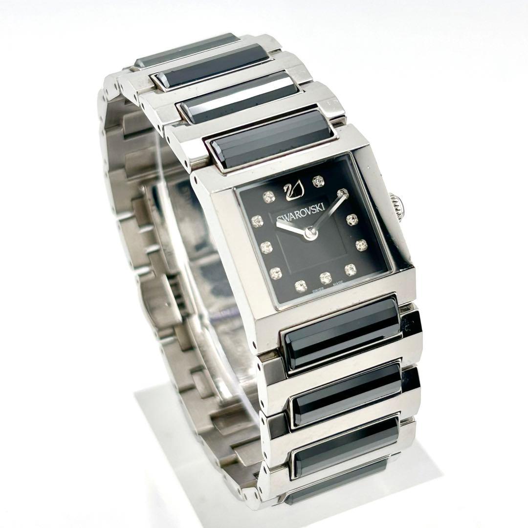 【美品】スワロフスキー　クォーツ　腕時計　シルバー　1047348