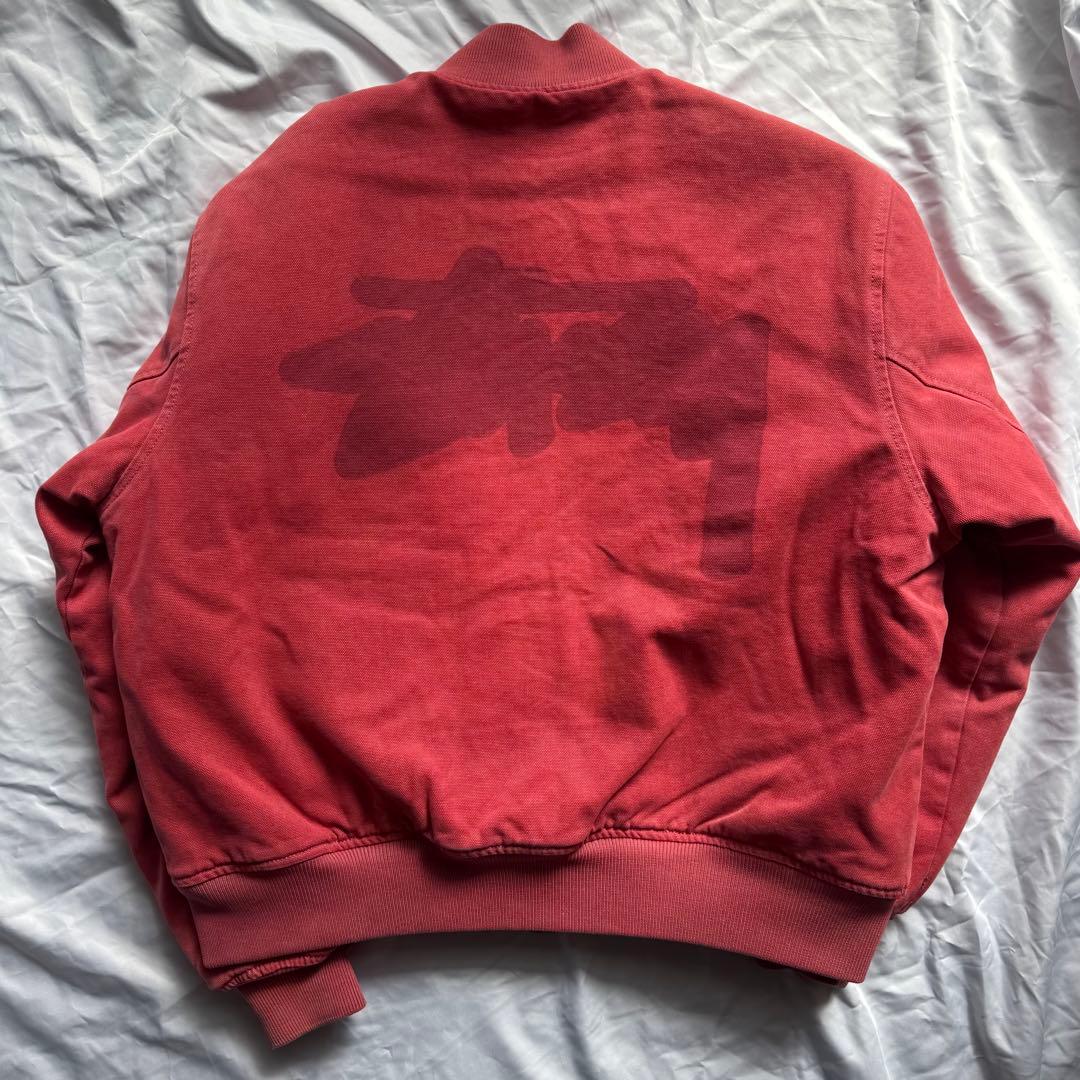 ジャケット・アウター Stussy Ghost Logo Canvas Varsity Jacket