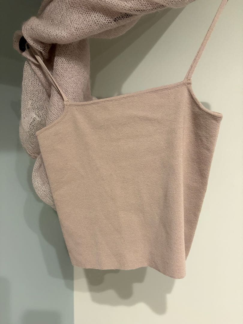 【新品未使用】アニュアンス モヘアドレープニットトップス グレイッシュピンク