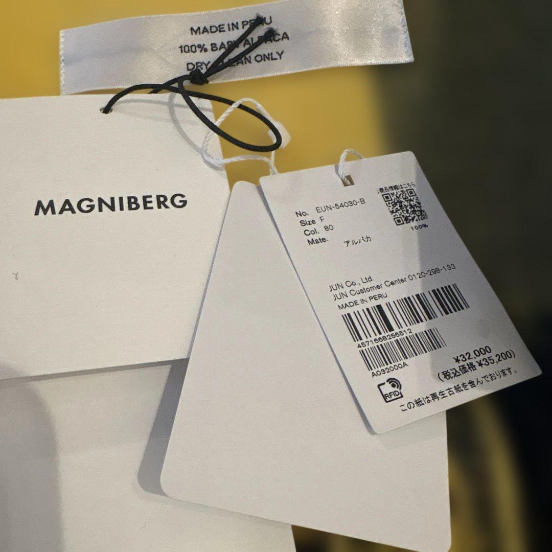 MAGNIBERG マグニバーグ　マフラー　チェック　イエロー　ベビーアルパカ