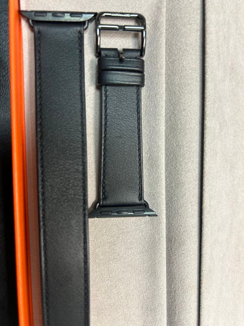 アップルウォッチ　エルメス　お値下げ！　バンド　レザー　ドゥブル　ブラック