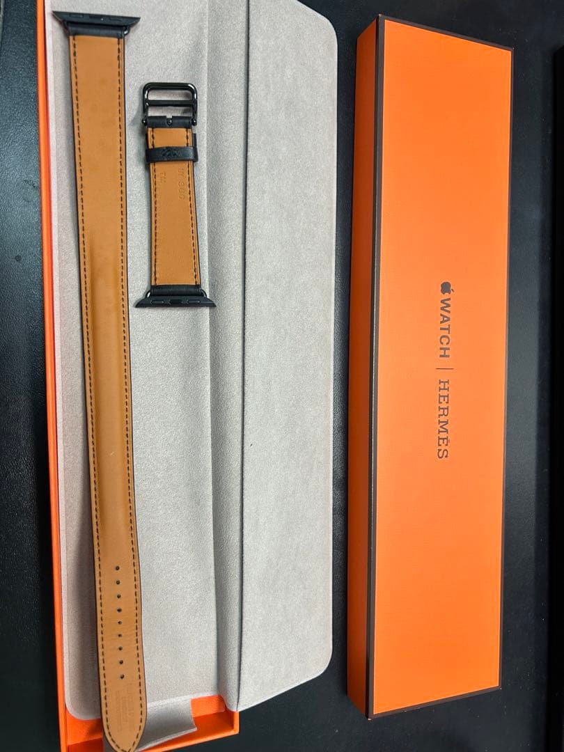 アップルウォッチ　エルメス　お値下げ！　バンド　レザー　ドゥブル　ブラック