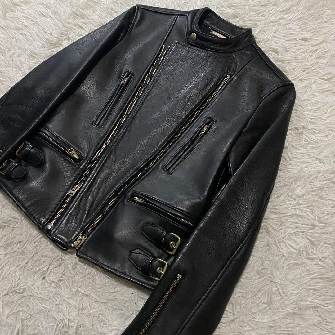 ビューティフルピープル　ホースレザー　シングルライダースジャケット　Mサイズ　黒