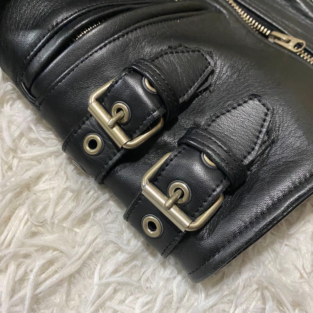 ビューティフルピープル　ホースレザー　シングルライダースジャケット　Mサイズ　黒