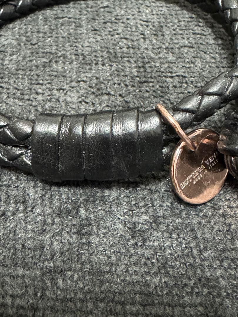 美品 ボッテガヴェネタ イントレチャート ブレスレット ブラック　 最終値下