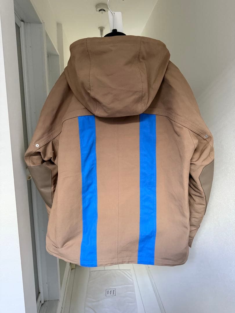 Diorフード付きブラウンブルーストライプジャケット