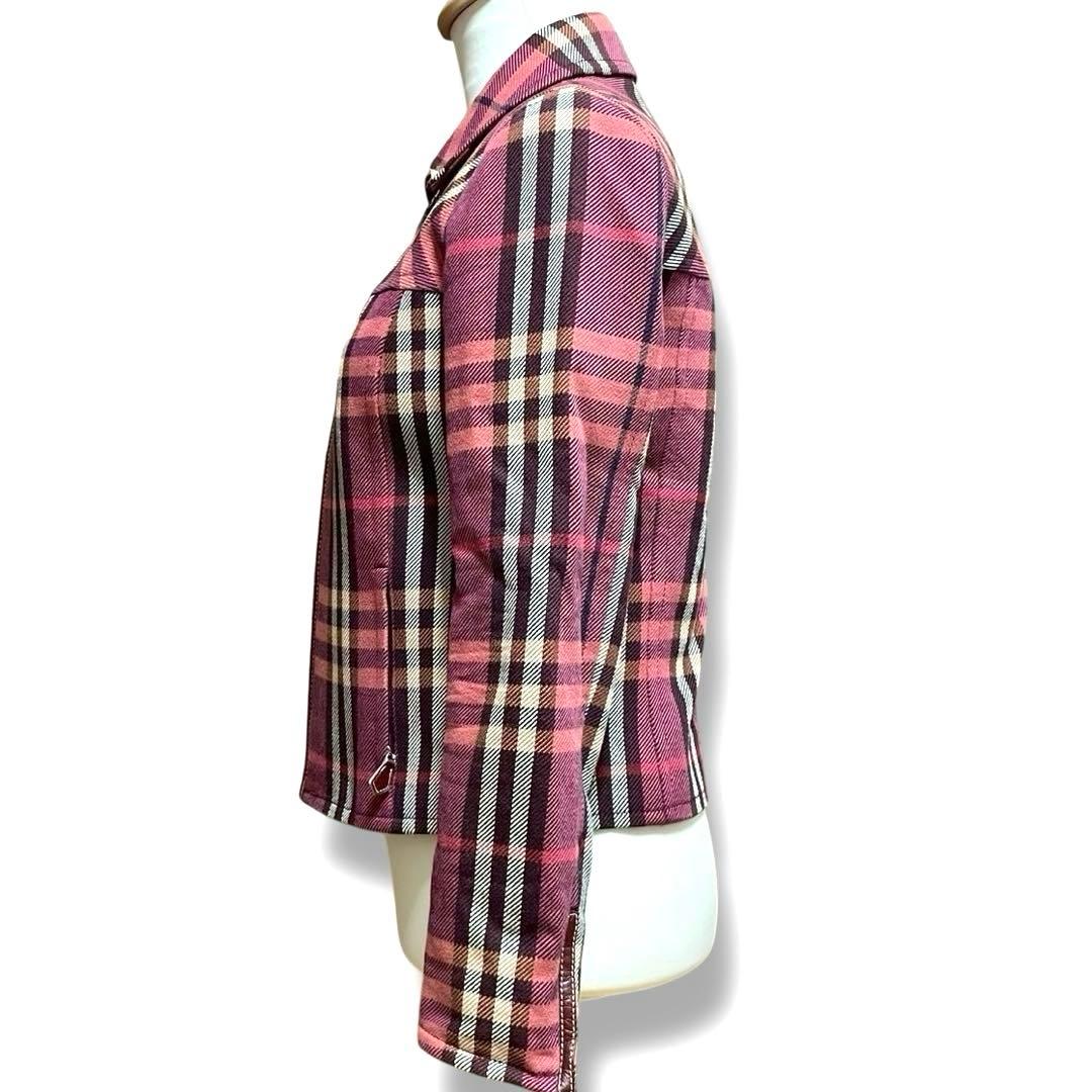バーバリーブルーレーベル ノバチェック ジャケット ピンク 38