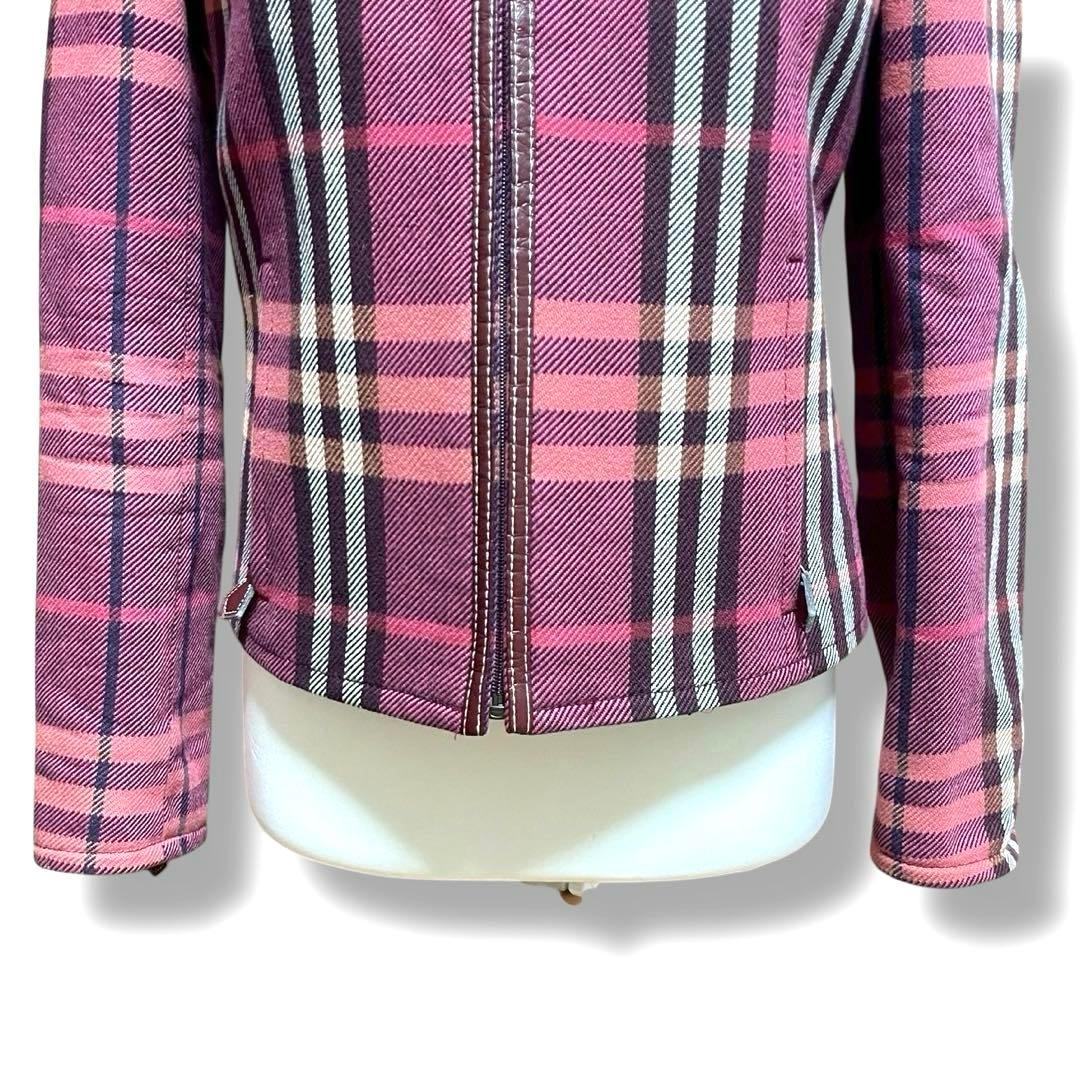 バーバリーブルーレーベル ノバチェック ジャケット ピンク 38