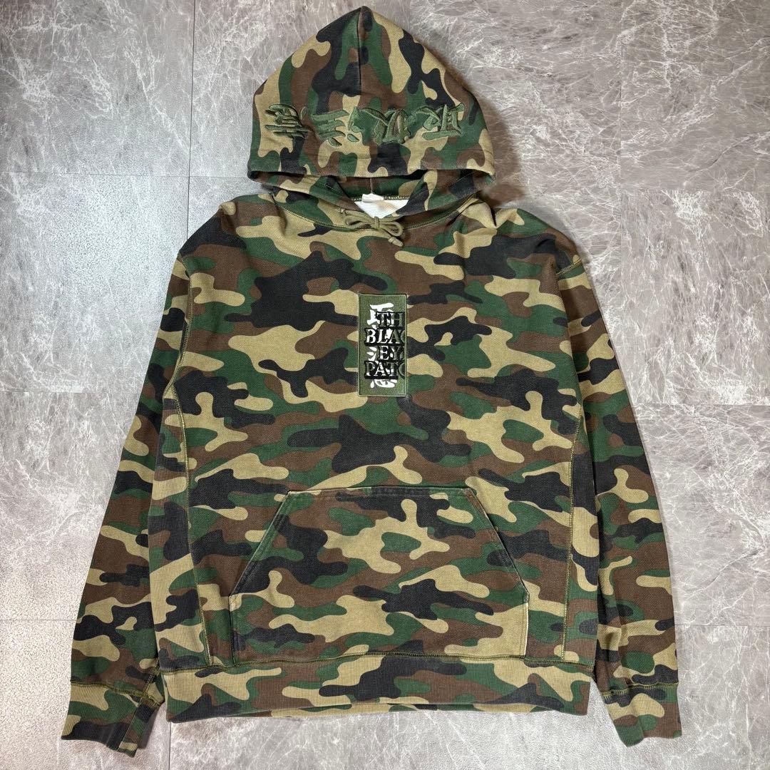 ★取扱注意★ブラックアイパッチ パーカー カモフラージュ【XL】刺繍ロゴ 迷彩柄