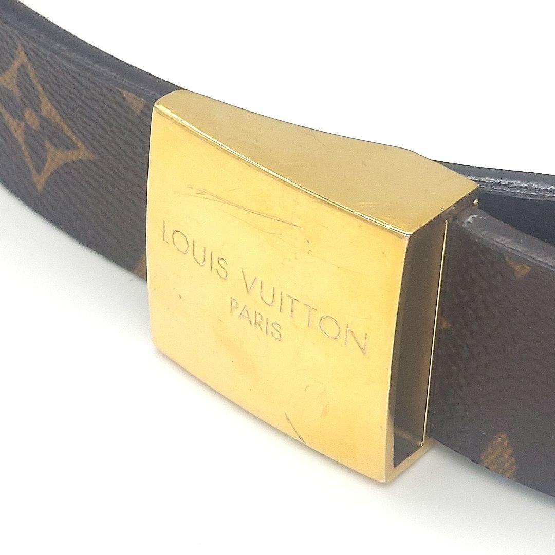 Louis Vuitton モノグラムサンチュールキャレ レザーベルトM6800