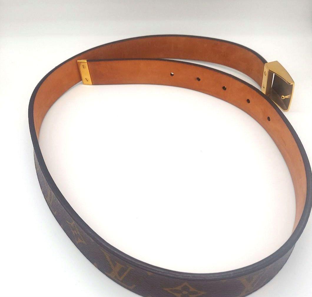 Louis Vuitton モノグラムサンチュールキャレ レザーベルトM6800