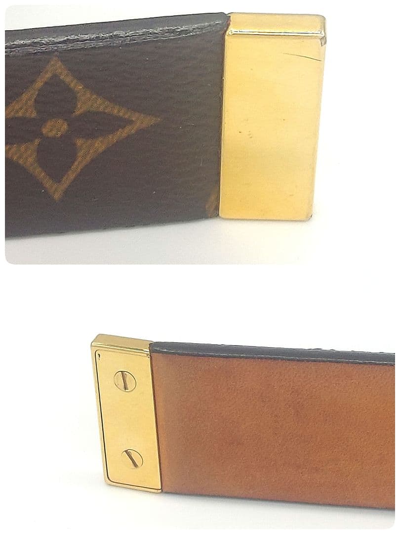 Louis Vuitton モノグラムサンチュールキャレ レザーベルトM6800