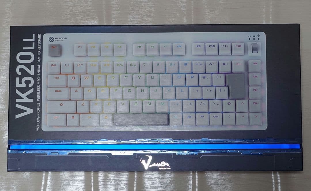 ELECOM 75% ゲーミングキーボード V custom VK520LLWH