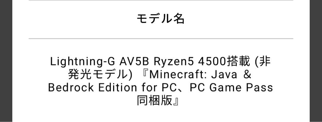 Windowsデスクトップ Thirdwave Lightning-G AV5B Ryzen5 4500