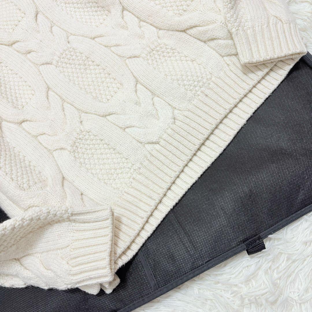 美品✨ L相当 アルパカ混 エンポリオアルマーニ 極太 ケーブルニット セーター