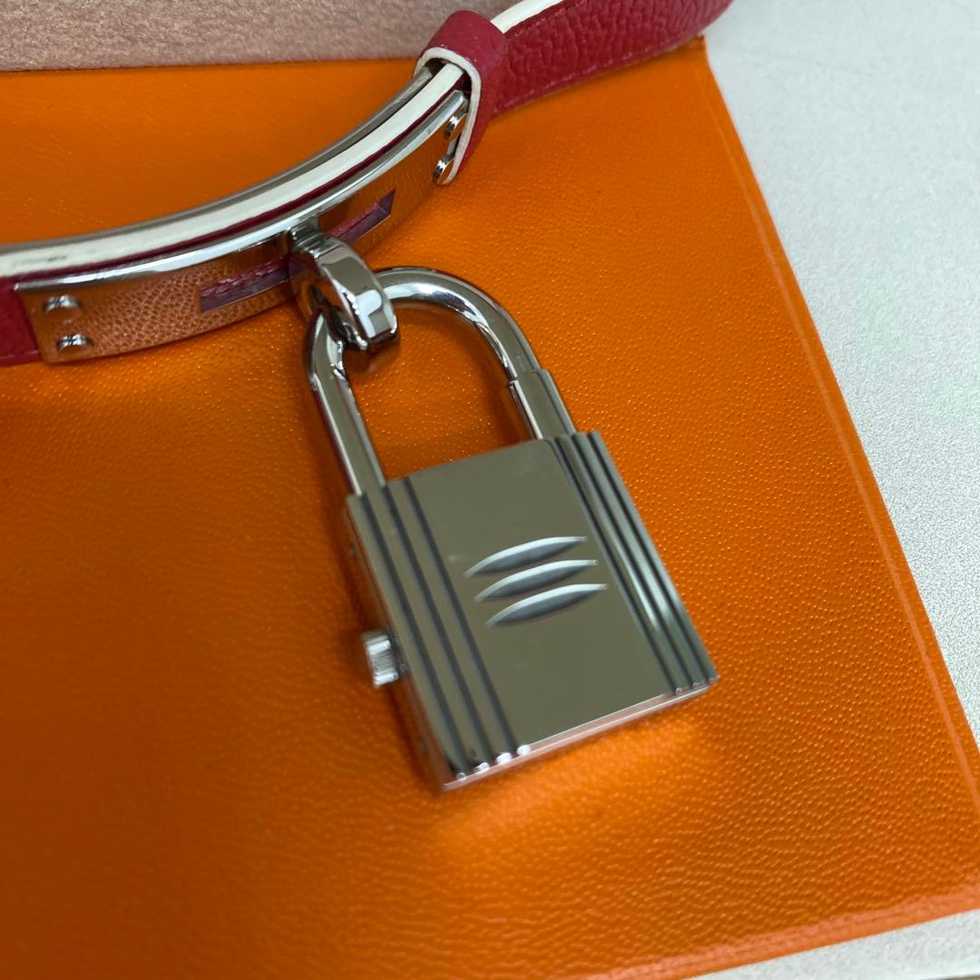 HERMES ケリーウォッチ　ドゥーブル　ピンク×シルバー金具