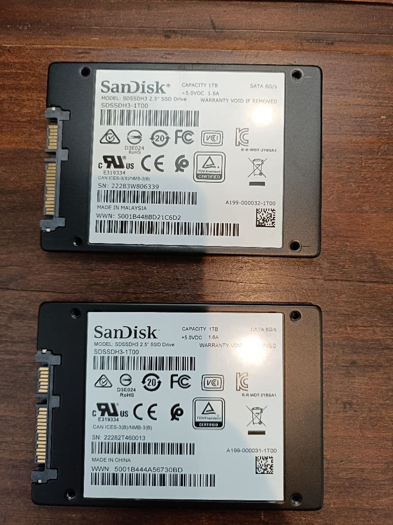SanDisk Ultra 3D SSD 1TB 2個セット
