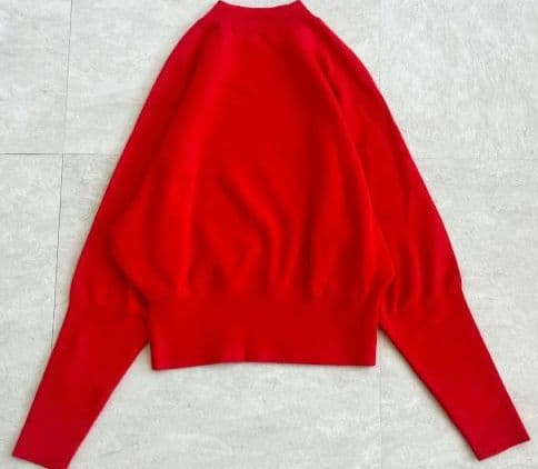 CABAN 赤 ラグランスリーブボートネック長袖セーター