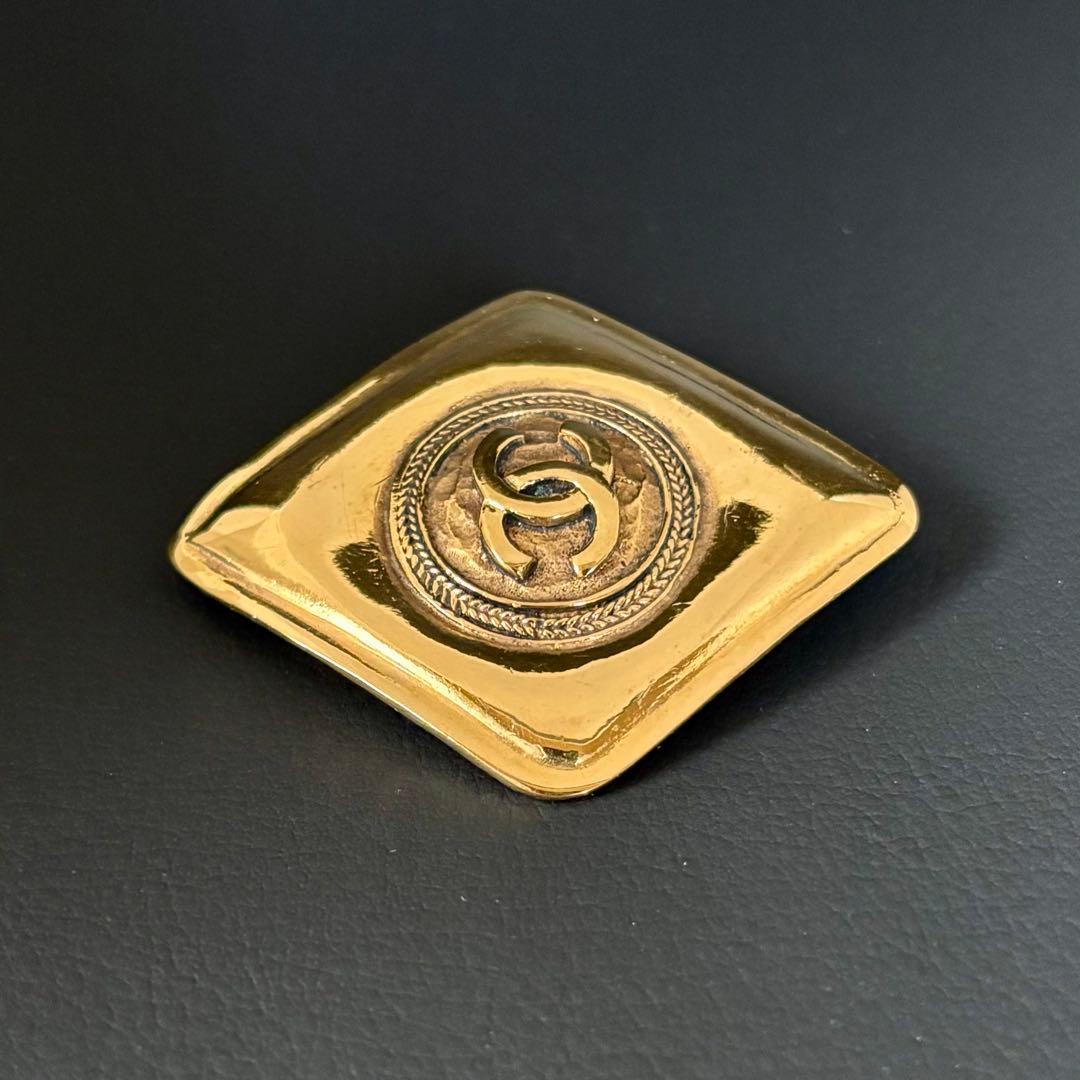 【良品】【シャネル】ココマーク ブローチ ひし形 ダイヤ形 ヴィンテージ