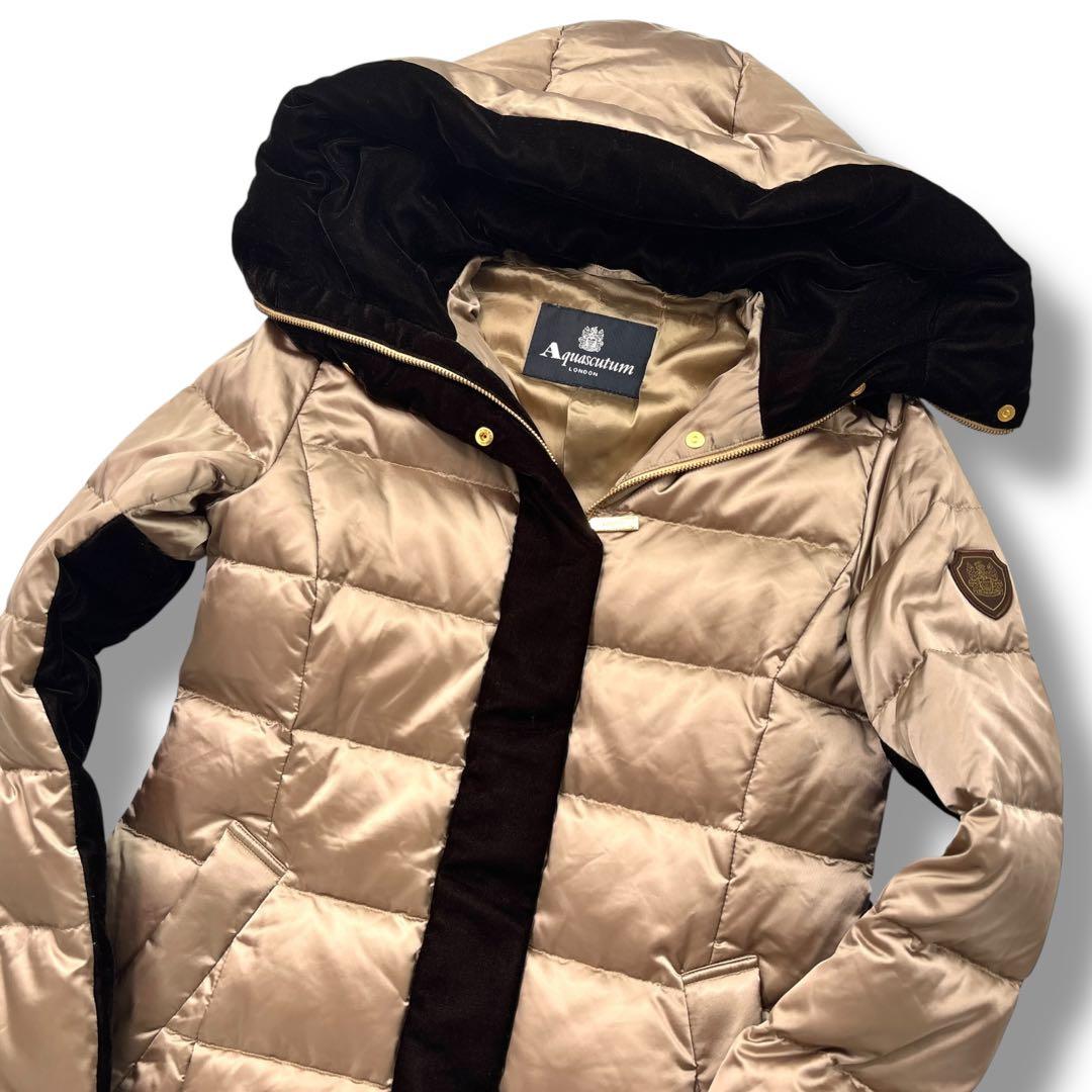 【極美品】Aquascutum アクアスキュータム ダウンコート ベルト　ベロア