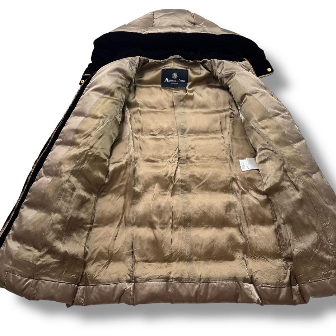 【極美品】Aquascutum アクアスキュータム ダウンコート ベルト　ベロア