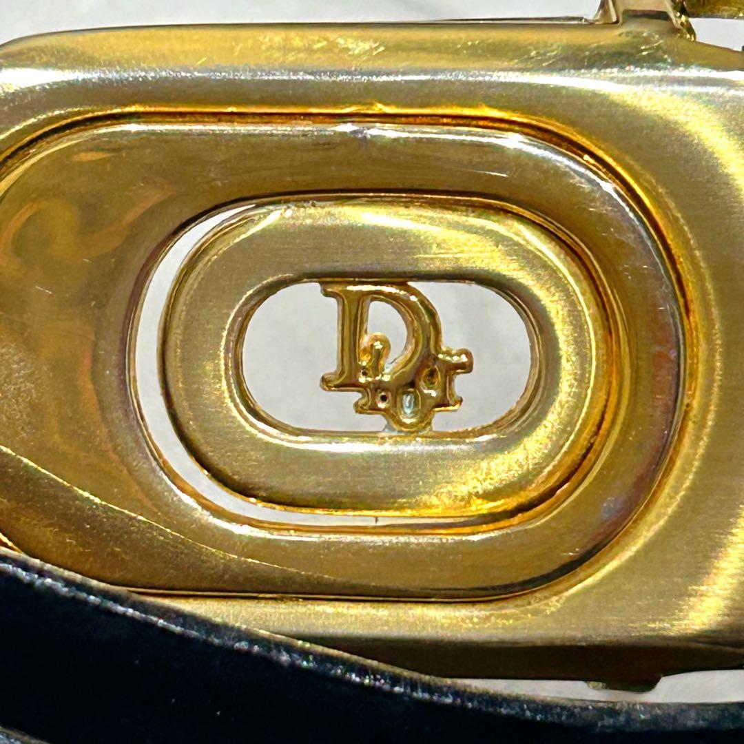 美品 Christian Dior リバーシブル ベルト 本革 黒 ブラウン