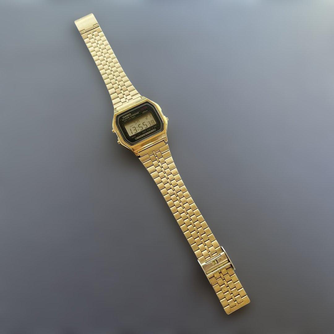 CASIO デジタル ウォッチ ゴールド 593 A159W JAPAN 腕時計