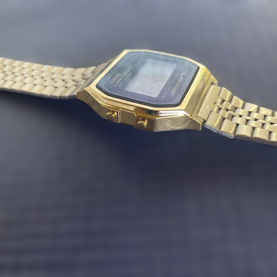 CASIO デジタル ウォッチ ゴールド 593 A159W JAPAN 腕時計