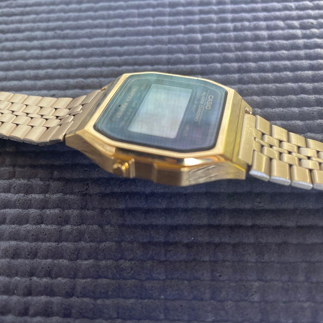 CASIO デジタル ウォッチ ゴールド 593 A159W JAPAN 腕時計