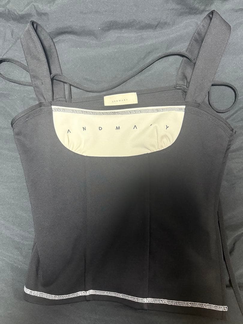 トップス ANDMARY Luca stitch tops black